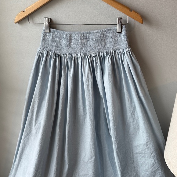COS Light Blue Elastic Waist Midi Skirt - Picture 2 of 8